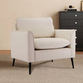 Leather Upholstered Accent Chair 1PC Cream White