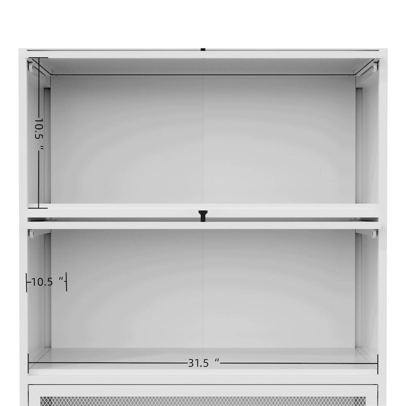 Pantry Storage Cabinet with Retractable Doors