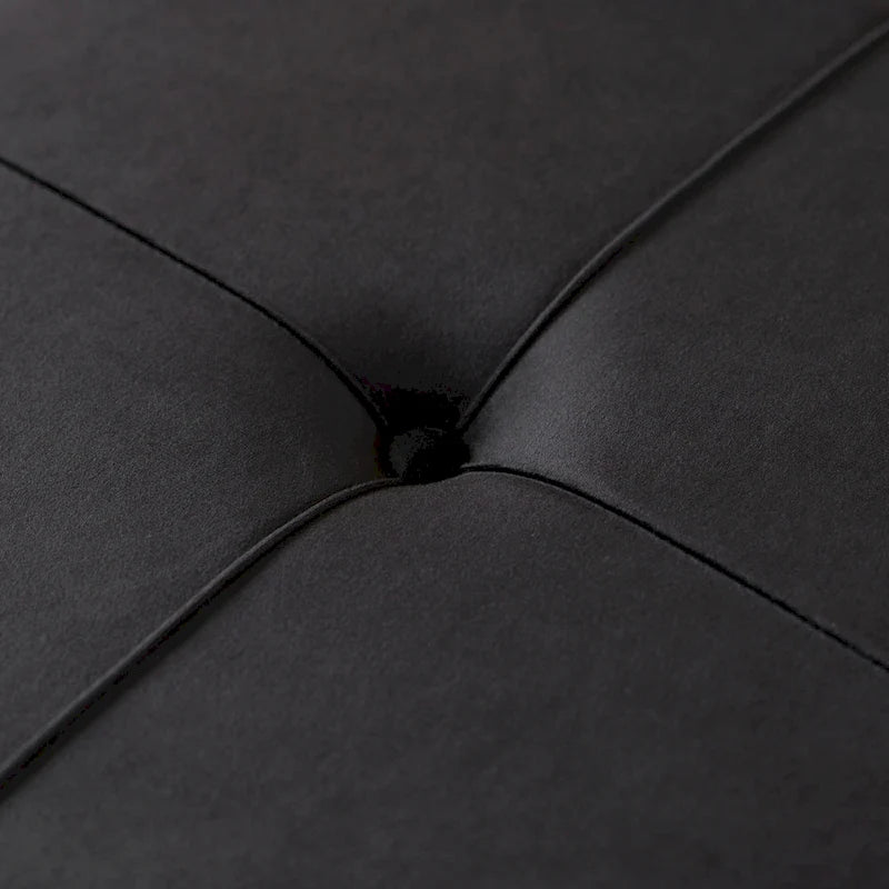 Round Velvet Ottoman with Gold Metal Base