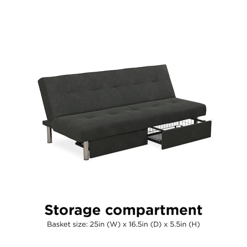 Storage Futon with Under-Seat Storage