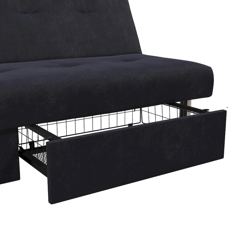 Storage Futon with Under-Seat Storage