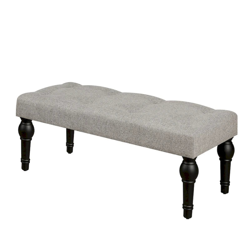 Upholstered Bench with Roman Column Legs for Bedroom, Living Room & Entryway