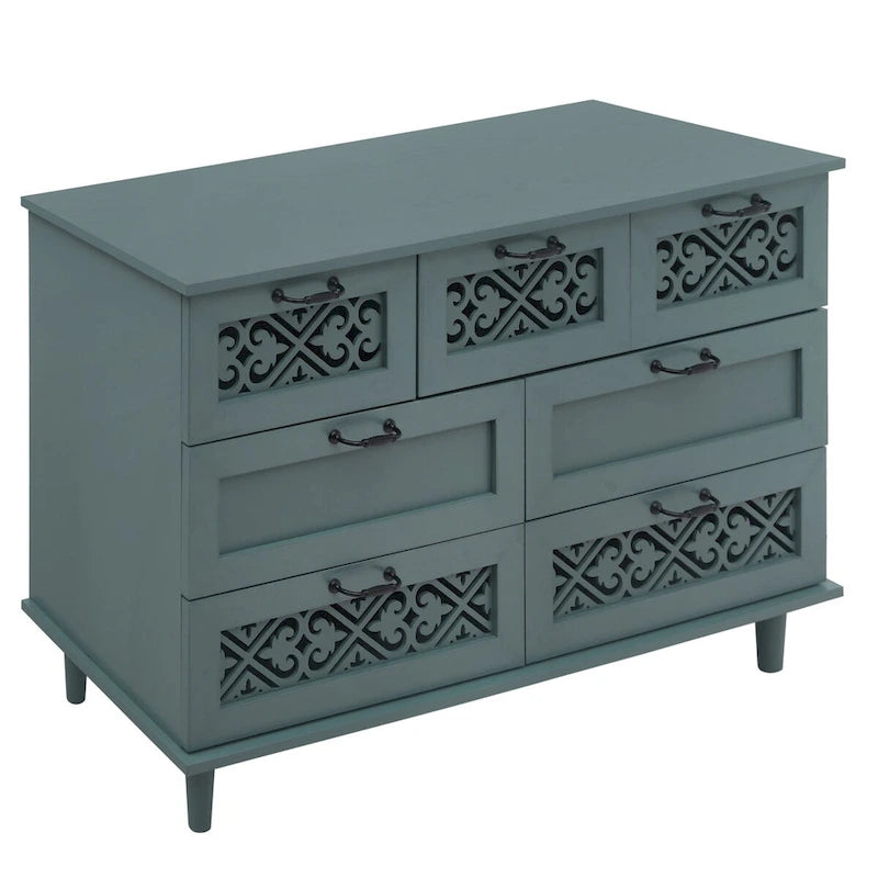 7 Drawer Cabinet with Black Metal Handle