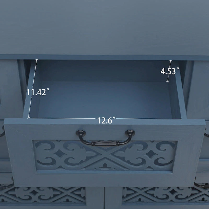 7 Drawer Cabinet with Black Metal Handle