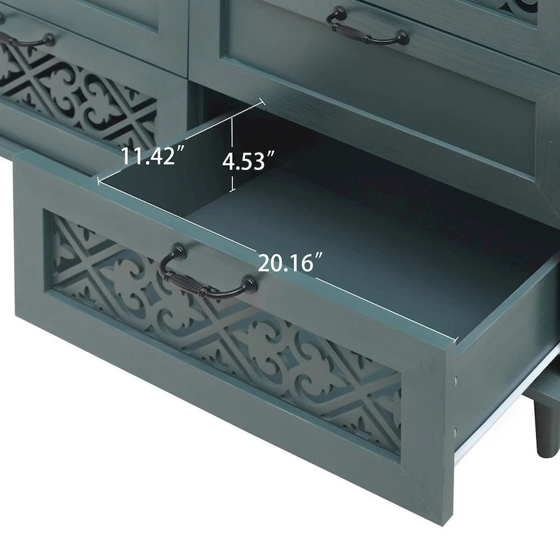 7 Drawer Cabinet with Black Metal Handle