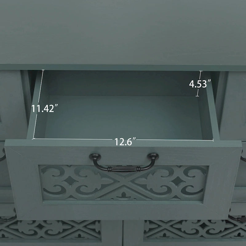7 Drawer Cabinet with Black Metal Handle
