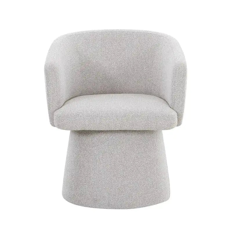 24 Inch Accent Dining Chair, Cushioned Seat with Spindle Back, Gray Linen