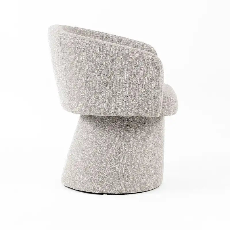 24 Inch Accent Dining Chair, Cushioned Seat with Spindle Back, Gray Linen