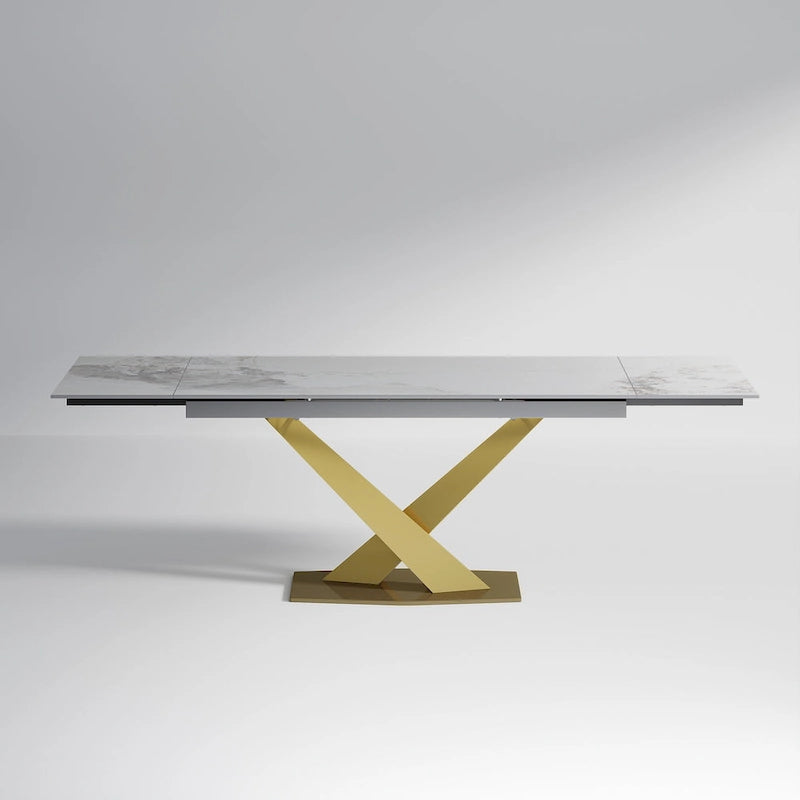 Modern Extendable Rectangular Sintered Stone Dining Table for 6-8