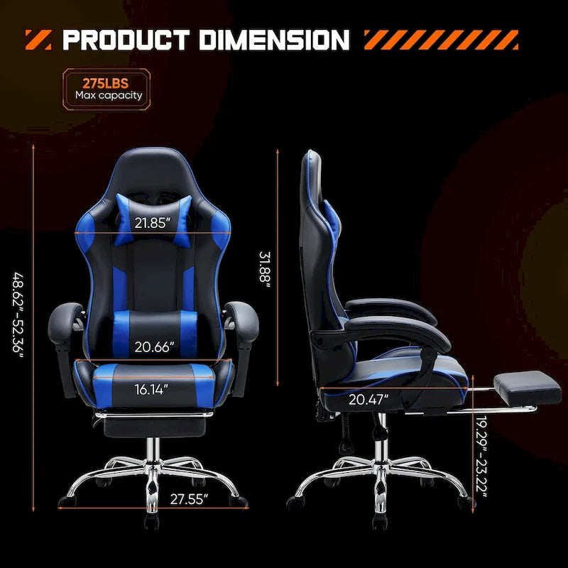 PU Leather Swivel Gaming Desk Chair