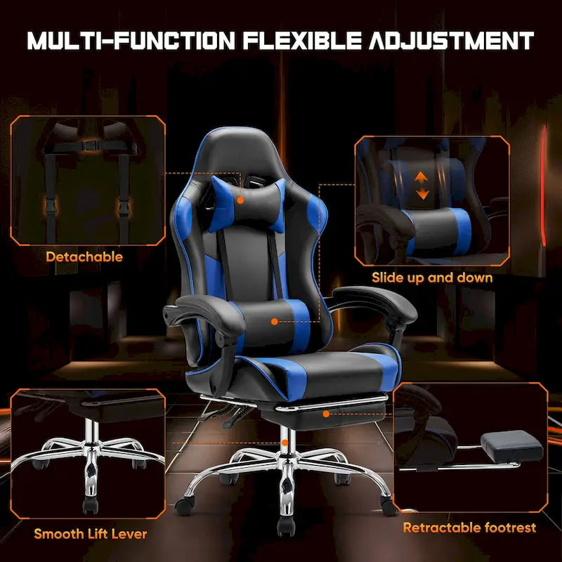 PU Leather Swivel Gaming Desk Chair