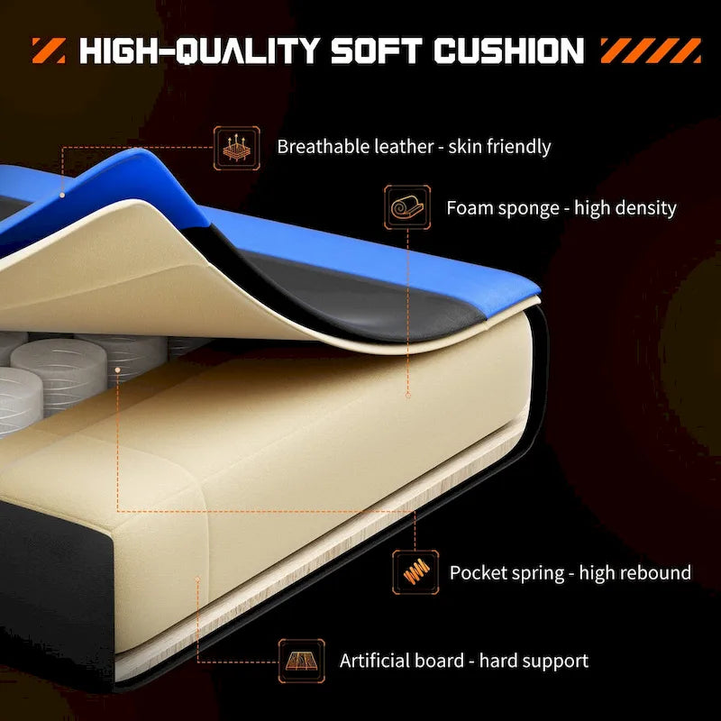 PU Leather Swivel Gaming Desk Chair