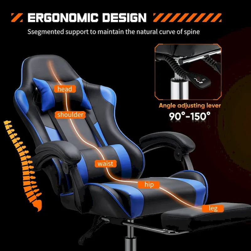 PU Leather Swivel Gaming Desk Chair
