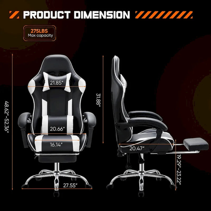 PU Leather Swivel Gaming Desk Chair