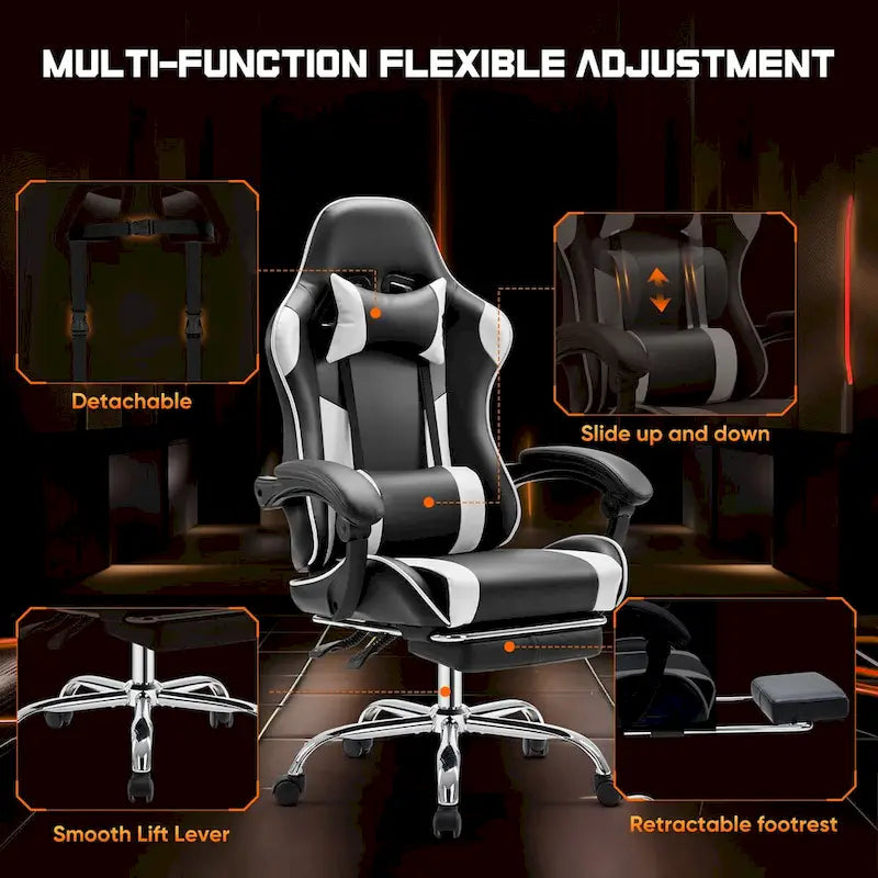PU Leather Swivel Gaming Desk Chair