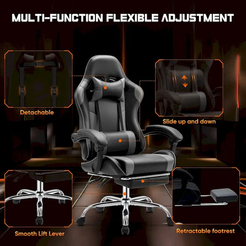 PU Leather Swivel Gaming Desk Chair