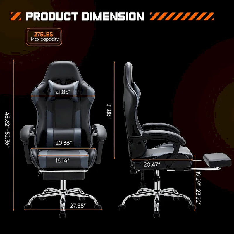 PU Leather Swivel Gaming Desk Chair
